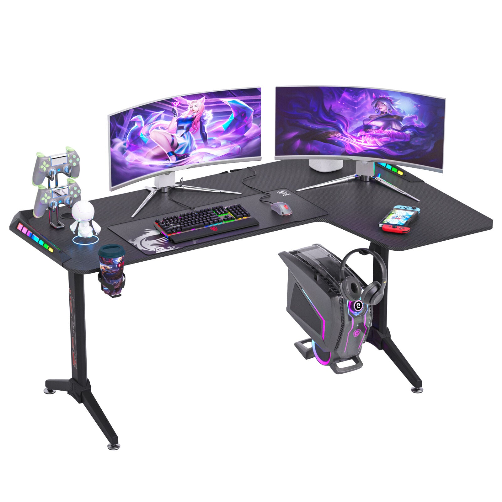 Gaming Desk L Shaped Right Corner Table Home Office Gaming Desk L Shaped Right Corner Table Home Office